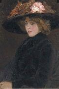 Leo Gestel Portrait of an elegant lady with a hat Spain oil painting artist